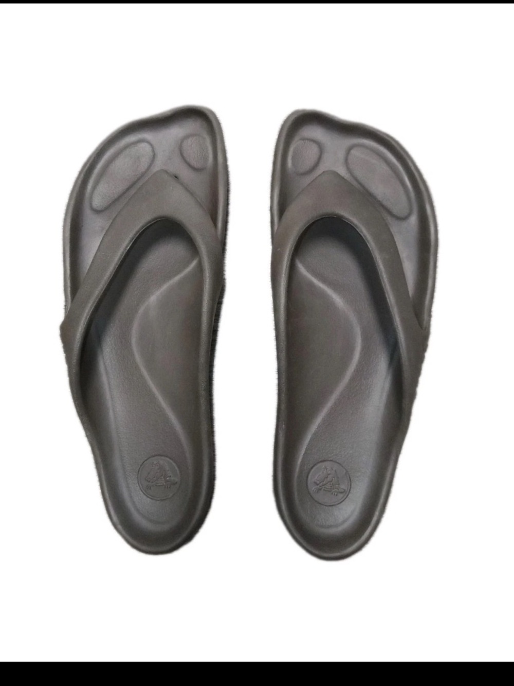 Crocs Women's Size 7 Almost Barefoot Flip-Flops ABF Espresso Brown Thong Sandals